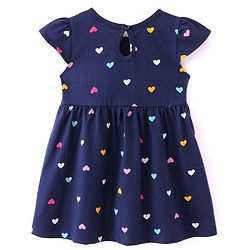 Babyhug Single Jersey Knit Half Sleeves Frocks with Floral Print Bow Applique Pack of 2 - Multicolour