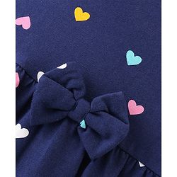 Babyhug Single Jersey Knit Half Sleeves Frocks with Floral Print Bow Applique Pack of 2 - Multicolour