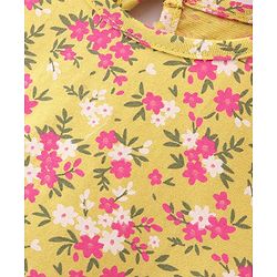 Babyhug Single Jersey Knit Half Sleeves Frocks with Floral Print Bow Applique Pack of 2 - Multicolour