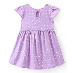 Babyhug Cotton  Knit Half Sleeves Frock with Polka Dot Print Pack of 2 - Multicolor