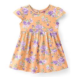 Babyhug Cotton  Knit Half Sleeves Frock with Polka Dot Print Pack of 2 - Multicolor