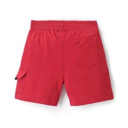 Babyhug Cotton Looper Knit Mid Thigh Shorts Text Print - Red