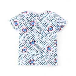 Babyhug Marvel Single Jersey Knit Dungaree with Half Sleeves T-Shirt Text & Avenger Print - Blue