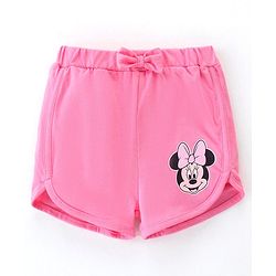 Babyhug Disney Cotton Knit Single Jersey Sleeveless T-Shirt & Shorts with Minnie Mouse Family Print - Navy Blue & Pink