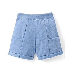 Babyhug Cotton Looper Knit Mid Thigh Dino Printed Shorts - Blue