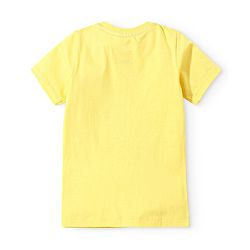 Babyhug Marvel Cotton Knit Dungaree With Half Sleeves T-Shirt & Spiderman Print - Yellow & Blue