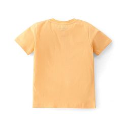 Babyhug Disney Cotton Knit Dungaree and Half Sleeves T-Shirt Set Winnie the Poo Print - Yellow & Blue