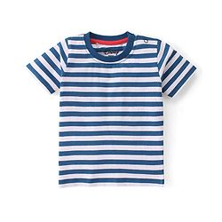 Babyhug Disney Cotton Single Jersey Knit Dungaree With Half Sleeves Tee And 101 Dalmatians Graphics - Blue & Red