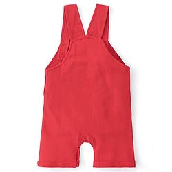 Babyhug Disney Cotton Single Jersey Knit Dungaree With Half Sleeves Tee And 101 Dalmatians Graphics - Blue & Red