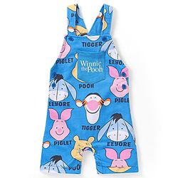 Babyhug Disney Single Jersey Knit Dungaree With Half Sleeves T-Shirt Winnie The Pooh Print - Blue & Yellow