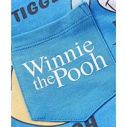 Babyhug Disney Single Jersey Knit Dungaree With Half Sleeves T-Shirt Winnie The Pooh Print - Blue & Yellow