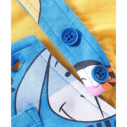 Babyhug Disney Single Jersey Knit Dungaree With Half Sleeves T-Shirt Winnie The Pooh Print - Blue & Yellow