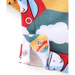 Babyhug Disney Cotton Knit Single Jersey Dungaree & Half Sleeve T-Shirt with Winnie the Pooh Print - Red