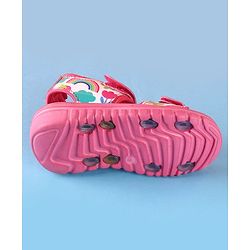 Cute Walk by Babyhug Sandals with Velcro Closure Rainbow Print - Pink