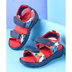 Cute Walk by Babyhug Sandals with Velcro Closure Dino Print - Navy Blue