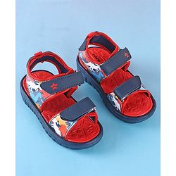 Cute Walk by Babyhug Sandals with Velcro Closure Dino Print - Navy Blue