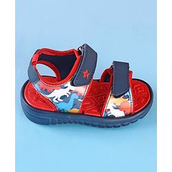 Cute Walk by Babyhug Sandals with Velcro Closure Dino Print - Navy Blue