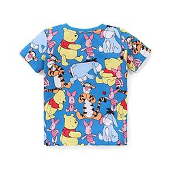 Babyhug Disney Cotton Knit Single Jersey Half Sleeve Night Suit With Winnie The Pooh Print - Blue