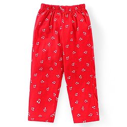 Babyhug Single Jersey Knit Half Sleeves Night Suit Musical Notes Print - Red
