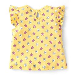 Babyhug 100% Cotton Knit Frill Sleeves Top With Polka Dot Print Pack Of 2 - Multicolor