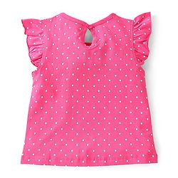 Babyhug 100% Cotton Knit Frill Sleeves Top With Polka Dot Print Pack Of 2 - Multicolor