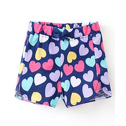 Babyhug Single Jersey Mid Thigh Shorts Rainbow & Hearts Print Pack of 2 - Multicolour