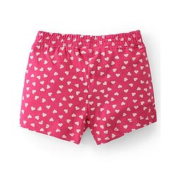 Babyhug Single Jersey Mid Thigh Shorts with Hearts and Butterfly Print Pack of 2 - Multicolour
