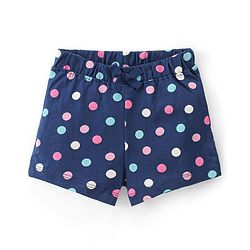 Babyhug Single Jersey Knit Mid Thigh Shorts with Polka Dot Print Pack of 2- Multicolor