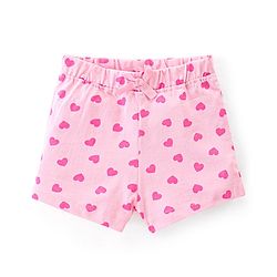 Babyhug Single Jersey Knit Mid Thigh Shorts with Polka Dot Print Pack of 2- Multicolor