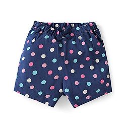 Babyhug Single Jersey Mid Thigh Shorts Heart & Polka Dots Print  Pack of 2 - Multicolour