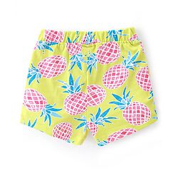 Babyhug Single Jersey Mid Thigh Length Shorts With Pineapple Print Pack of 2 - Multicolour