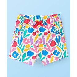Babyhug Single Jersey Knit Mid Thigh Shorts with Polka Dot Print Pack of 2- Multicolor