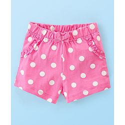 Babyhug Single Jersey Knit Mid Thigh Shorts with Polka Dot Print Pack of 2- Multicolor