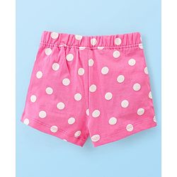 Babyhug Single Jersey Knit Mid Thigh Shorts with Polka Dot Print Pack of 2- Multicolor