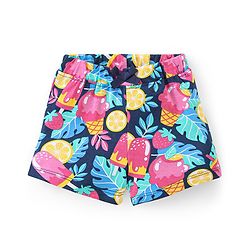 Babyhug Cotton Knit Mid Thigh Shorts with Polka Dot Print Pack of 2- Multicolor