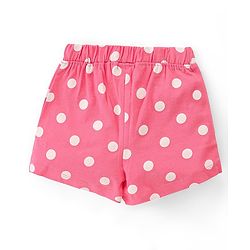 Babyhug Cotton Knit Mid Thigh Shorts with Polka Dot Print Pack of 2- Multicolor
