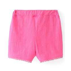 Babyhug Single Jersey Knit Mid Thigh Shorts with Bow Applique - Pink