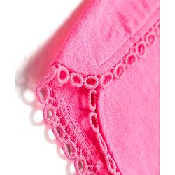 Babyhug Single Jersey Knit Mid Thigh Shorts with Bow Applique - Pink