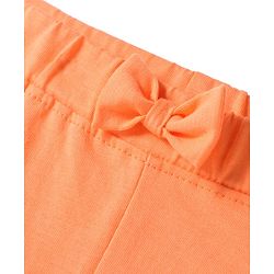 Babyhug Single Jersey Knit Mid Thigh Length Shorts With Text Print - Orange