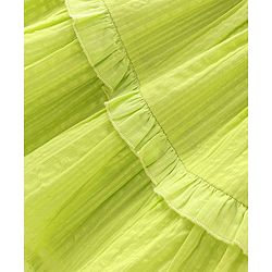 Babyhug 100% Cotton Woven Sleeveless Frock with Floral Applique - Green