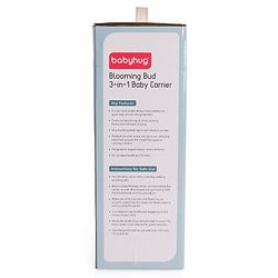 Babyhug  Elegant 3-in-1 Baby Carrier: Lightweight, Breathable fabric, Ergonomic design, Padded straps, Waist belt, 3 carry positions (inward, outward, back), Adjustable seat, Washable cover, Supports up to 15 kg- Grey