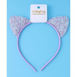Babyhug Glitter Ears Applique Hair Band - Silver