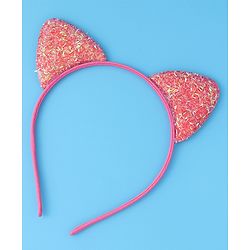 Babyhug Glitter Ears Applique Hair Band - Fuchsia