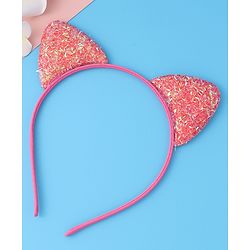 Babyhug Glitter Ears Applique Hair Band - Fuchsia