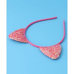 Babyhug Glitter Ears Applique Hair Band - Fuchsia