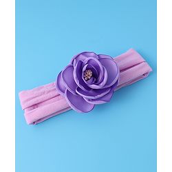 Babyhug Free Size Headbands With Flower Applique Pack of 3 - Yellow Pink & Purple