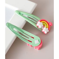 Babyhug Free Size Snap Clips with Rainbow Applique Pack of 10 - Multicolor