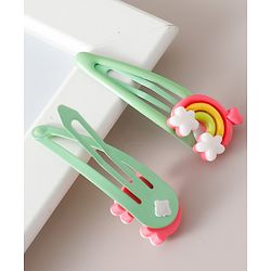 Babyhug Free Size Snap Clips with Rainbow Applique Pack of 10 - Multicolor