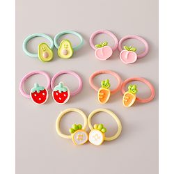 Babyhug Rubber Bands & Scrunchies Sets Pack of 10 -multicolor