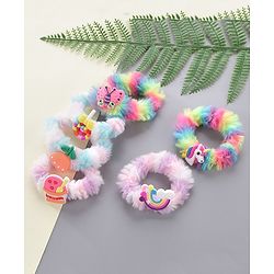 Babyhug Free Size Rubber Bands & Scrunchies Sets with Applique Pack of 6 - Multicolor
